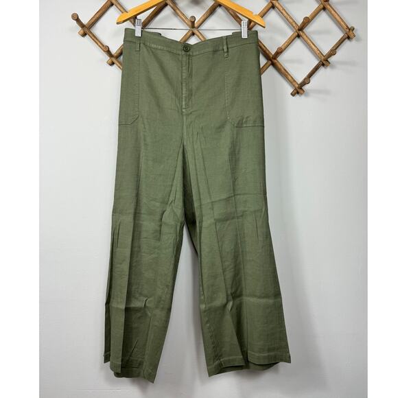 New NYDJ Wide Leg Cargo Capri Pants in Avocado (Plus) Size 24W - Picture 4 of 10